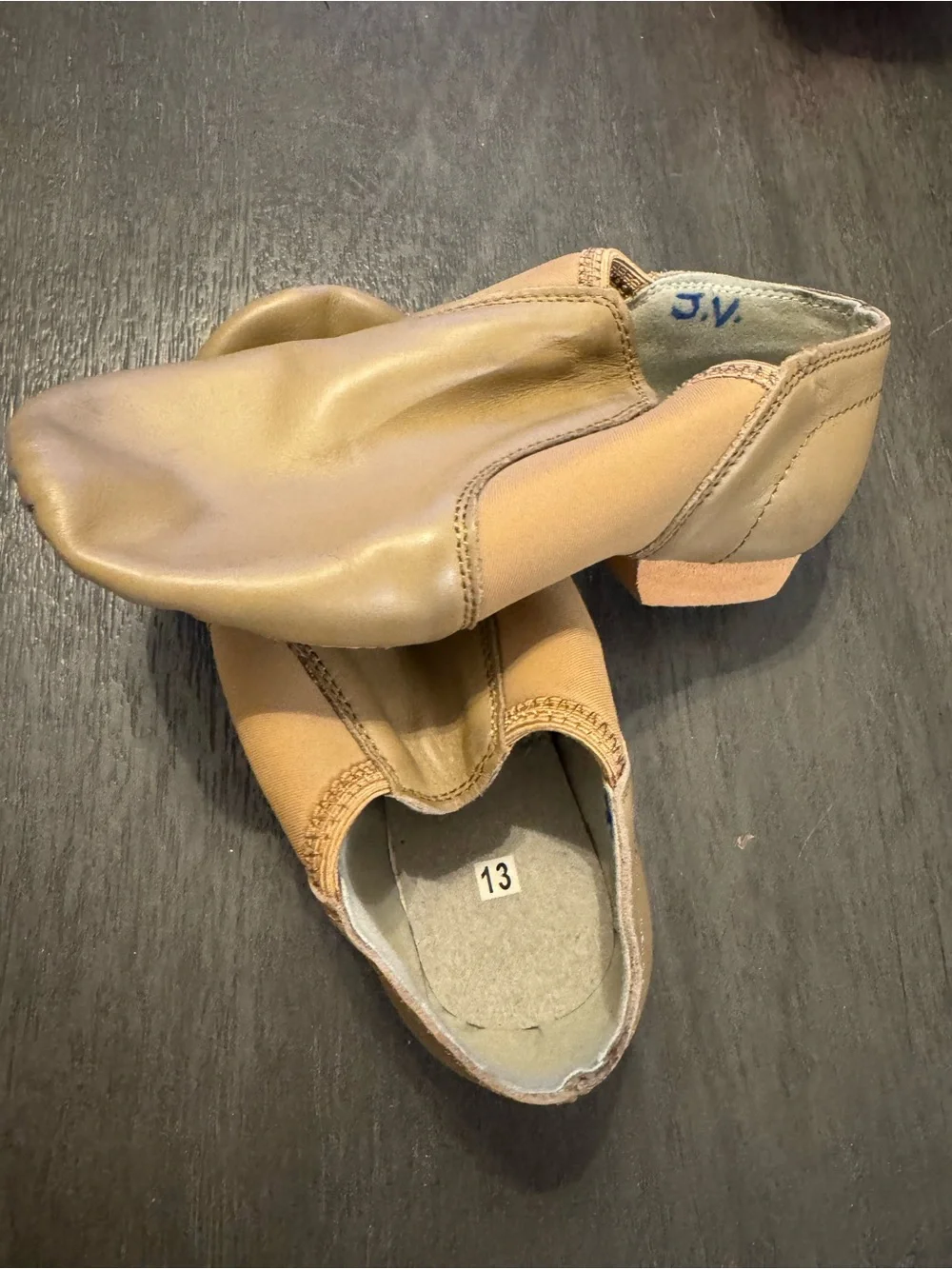 Kids Slip-On Dance Shoes in Tan